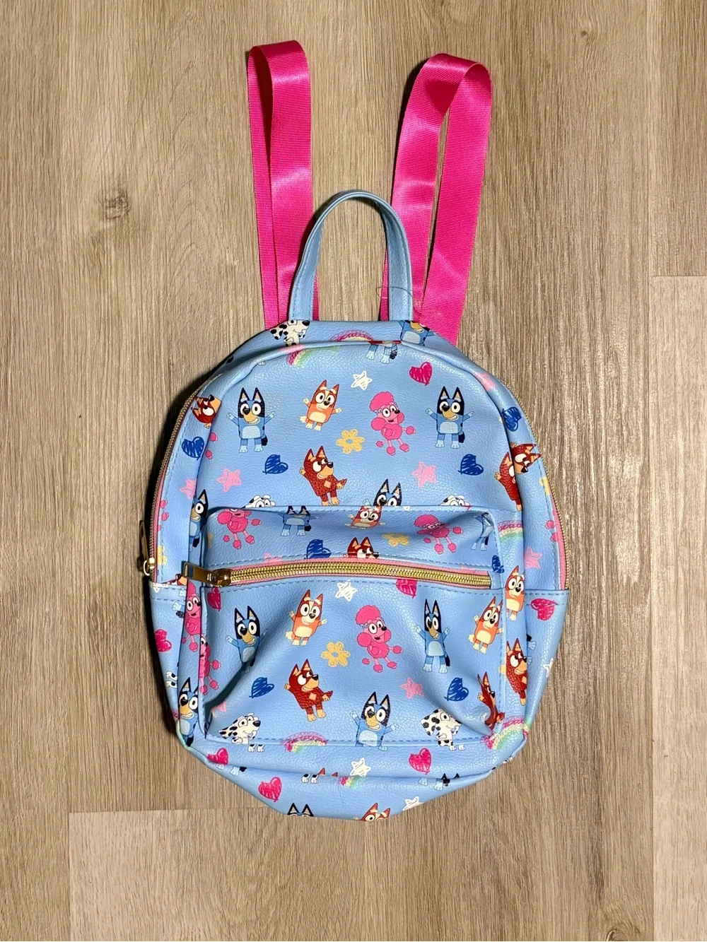 Bluey Kids Backpack Blue & Pink Mini Bag Cartoon Themed School Kindergarten